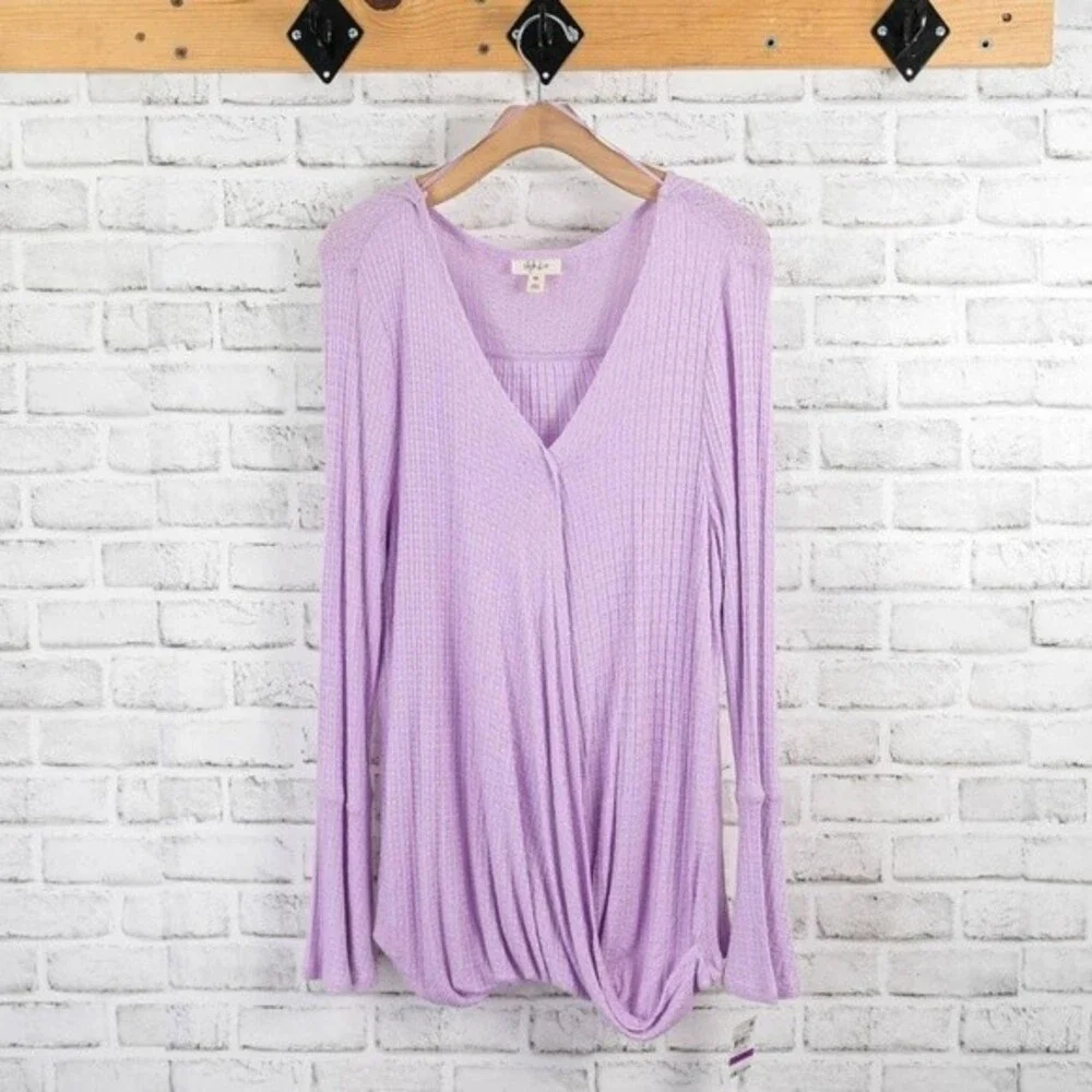 Style & Co Women's Purple Blouse. Size L Pre Owned - Picture 2 of 6